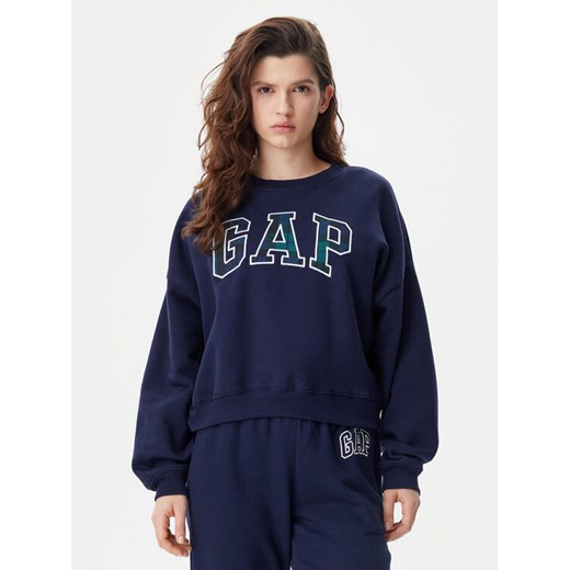 Gap Bluza 645565-00 Granatowy Regular Fit ze sklepu MODIVO w kategorii Bluzy damskie - zdjęcie 182598681