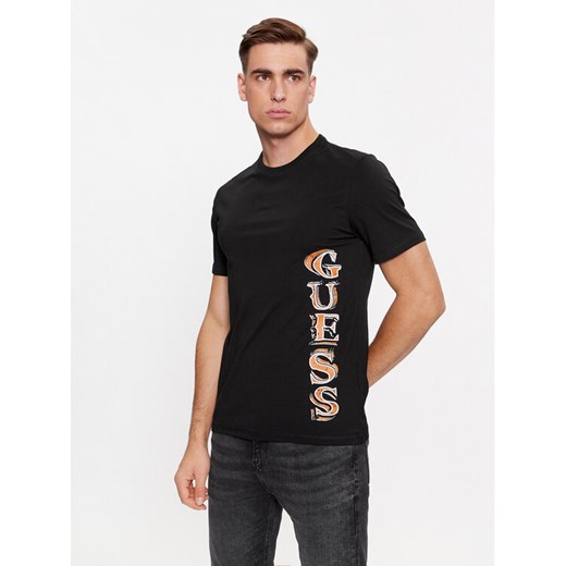 Guess T-Shirt M4RI30 J1314 Czarny Slim Fit ze sklepu MODIVO w kategorii T-shirty męskie - zdjęcie 182598710