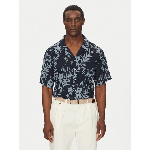 Tommy Hilfiger Koszula Bowling Shirt Print UM0UM03227 Granatowy Regular Fit ze sklepu MODIVO w kategorii Koszule męskie - zdjęcie 182598732