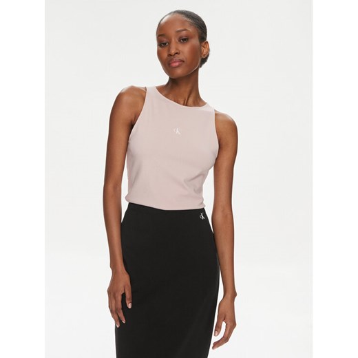 Calvin Klein Jeans Top Archival J20J223107 Różowy Slim Fit ze sklepu MODIVO w kategorii Bluzki damskie - zdjęcie 182598853