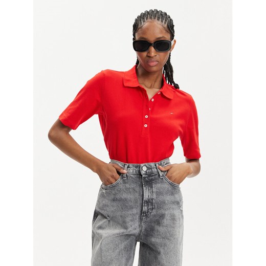 Tommy Hilfiger Polo 1985 WW0WW37820 Czerwony Regular Fit ze sklepu MODIVO w kategorii Bluzki damskie - zdjęcie 182598910
