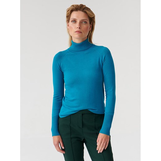 Tatuum Golf Nekoki T2318.090 Turkusowy Slim Fit ze sklepu MODIVO w kategorii Swetry damskie - zdjęcie 182598962
