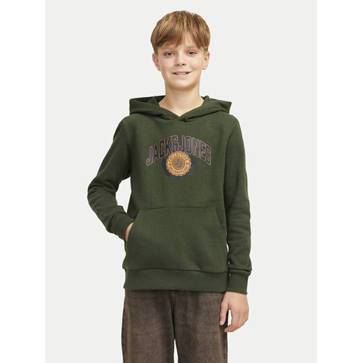 Jack&Jones Junior Bluza Kam Varsity 12266761 Zielony Standard Fit ze sklepu MODIVO w kategorii Bluzy chłopięce - zdjęcie 182599021