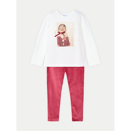 Mayoral Komplet bluzka i legginsy 4705 Czerwony Regular Fit ze sklepu MODIVO w kategorii Komplety dziewczęce - zdjęcie 182599041