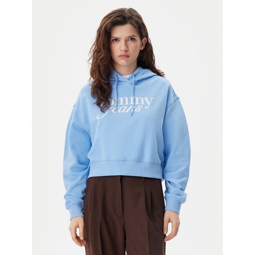 Tommy Jeans Bluza Script DW0DW20306 Niebieski Relaxed Fit ze sklepu MODIVO w kategorii Bluzy damskie - zdjęcie 182599211