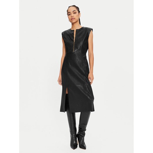 Bruuns Bazaar Sukienka skórzana Agathea BBW4183 Czarny Slim Fit ze sklepu MODIVO w kategorii Sukienki - zdjęcie 182599244