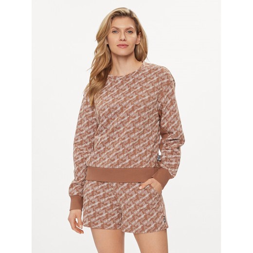 EA7 Emporio Armani Bluza 3DTM06 TJUAZ 1731 Brązowy Regular Fit ze sklepu MODIVO w kategorii Bluzy damskie - zdjęcie 182599254