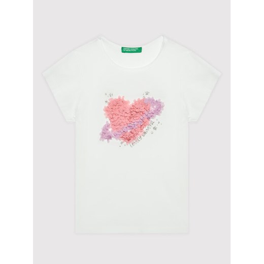 United Colors Of Benetton T-Shirt 3I1XG101W Biały Regular Fit ze sklepu MODIVO w kategorii Koszulki niemowlęce - zdjęcie 182599261