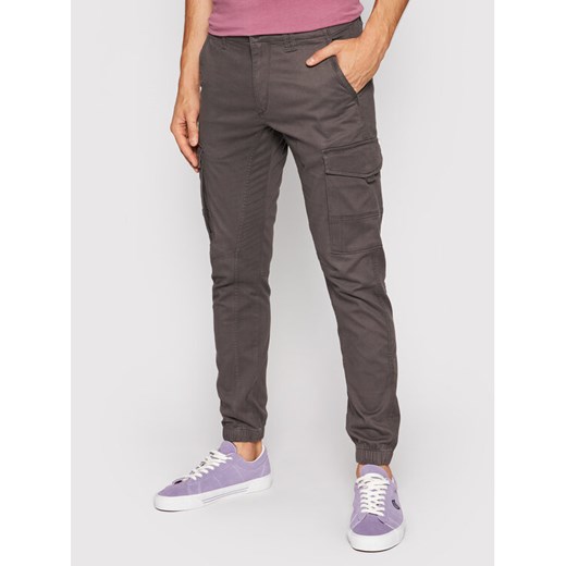 Jack&Jones Spodnie materiałowe Paul 12140326 Szary Tapered Fit ze sklepu MODIVO w kategorii Spodnie męskie - zdjęcie 182599443