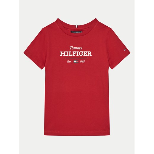 Tommy Hilfiger T-Shirt KB0KB09356 S Czerwony Regular Fit ze sklepu MODIVO w kategorii T-shirty chłopięce - zdjęcie 182599463