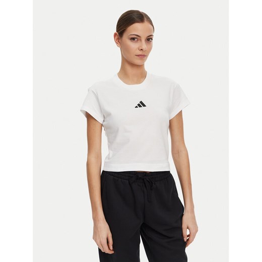 adidas T-Shirt Future Icons Small Logo Baby JE4001 Biały Slim Fit ze sklepu MODIVO w kategorii Bluzki damskie - zdjęcie 182599484