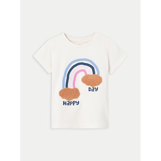 NAME IT T-Shirt 13232087 Écru Regular Fit ze sklepu MODIVO w kategorii Bluzki dziewczęce - zdjęcie 182599591
