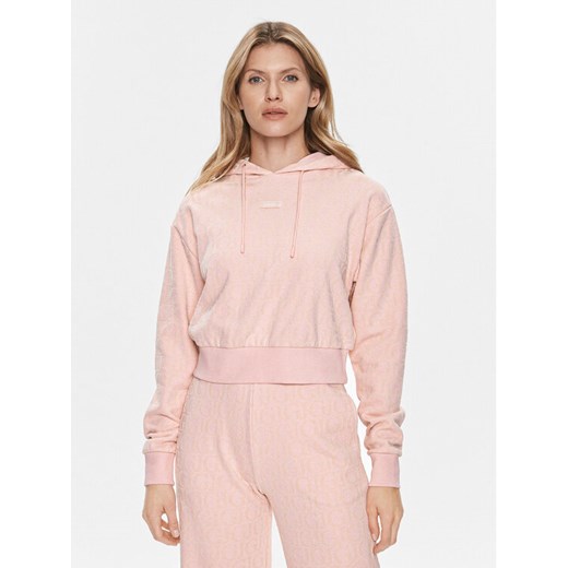 Guess Bluza Gj Logo V4RQ14 KC2W0 Różowy Regular Fit ze sklepu MODIVO w kategorii Bluzy damskie - zdjęcie 182599643