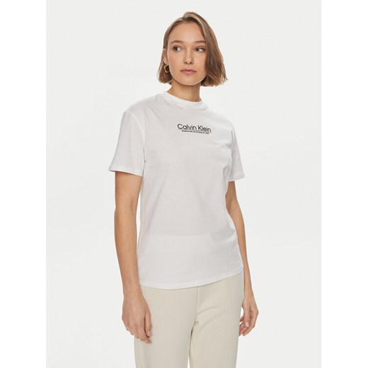 Calvin Klein T-Shirt Coordinates K20K207005 Biały Regular Fit ze sklepu MODIVO w kategorii Bluzki damskie - zdjęcie 182599830