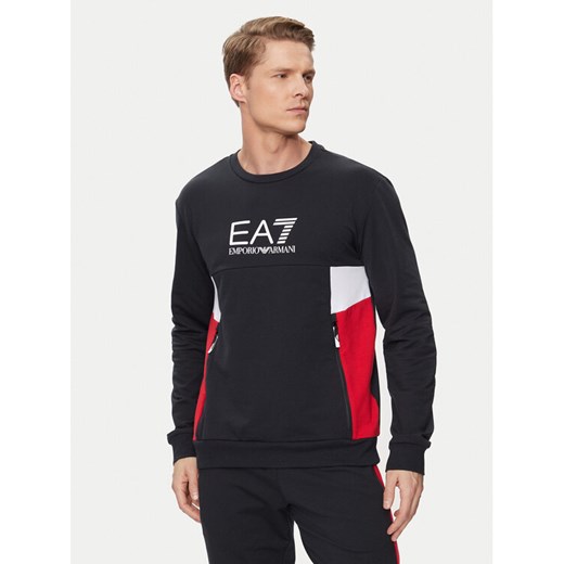 EA7 Emporio Armani Bluza 3DPM14 PJLIZ 1578 Granatowy Regular Fit ze sklepu MODIVO w kategorii Bluzy męskie - zdjęcie 182599862