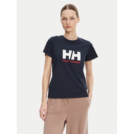 Helly Hansen T-Shirt Logo 54593 Granatowy Regular Fit ze sklepu MODIVO w kategorii Bluzki damskie - zdjęcie 182599932