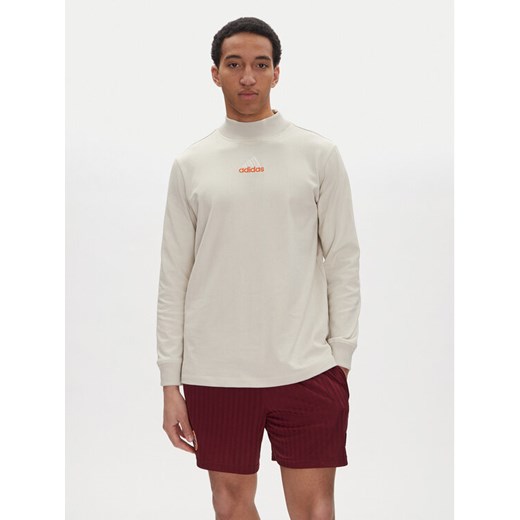 adidas Longsleeve JD5402 Beżowy Loose Fit ze sklepu MODIVO w kategorii T-shirty męskie - zdjęcie 182599943