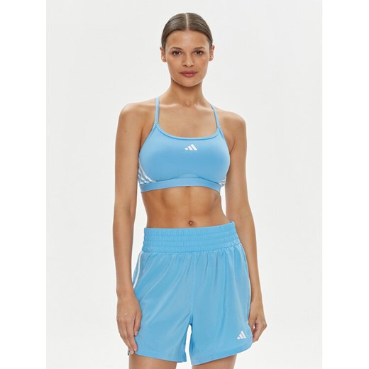 adidas Biustonosz sportowy Aeroreact Training IU1722 Błękitny ze sklepu MODIVO w kategorii Biustonosze - zdjęcie 182600031