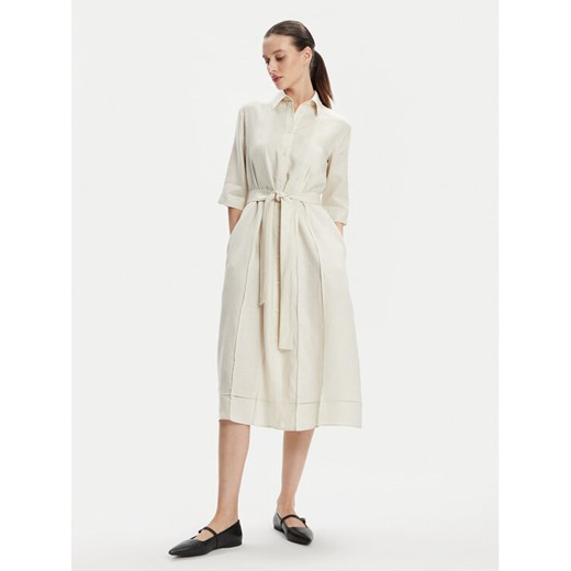 Max Mara Leisure Sukienka koszulowa Nocino 2416221028 Écru Regular Fit ze sklepu MODIVO w kategorii Sukienki - zdjęcie 182600034