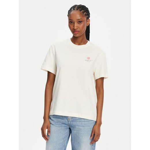 Mustang T-Shirt Floris 1016141 Écru Relaxed Fit ze sklepu MODIVO w kategorii Bluzki damskie - zdjęcie 182600043