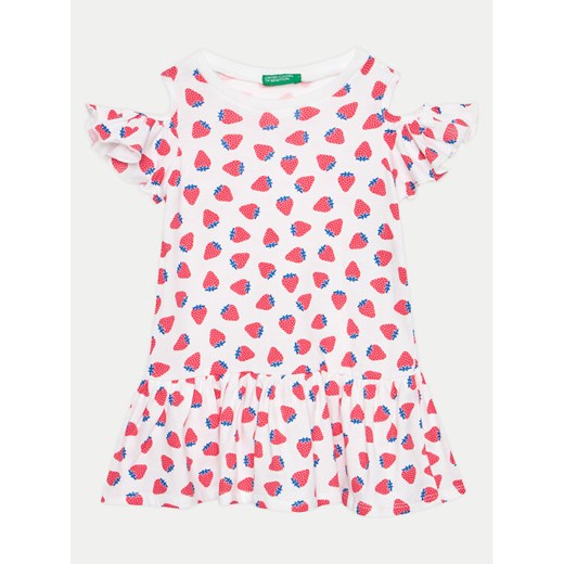 United Colors Of Benetton Sukienka codzienna 3M39GV00U Biały Regular Fit ze sklepu MODIVO w kategorii Sukienki dziewczęce - zdjęcie 182600072