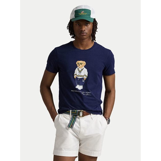 Polo Ralph Lauren T-Shirt 710973137003 Granatowy Slim Fit ze sklepu MODIVO w kategorii T-shirty męskie - zdjęcie 182600092