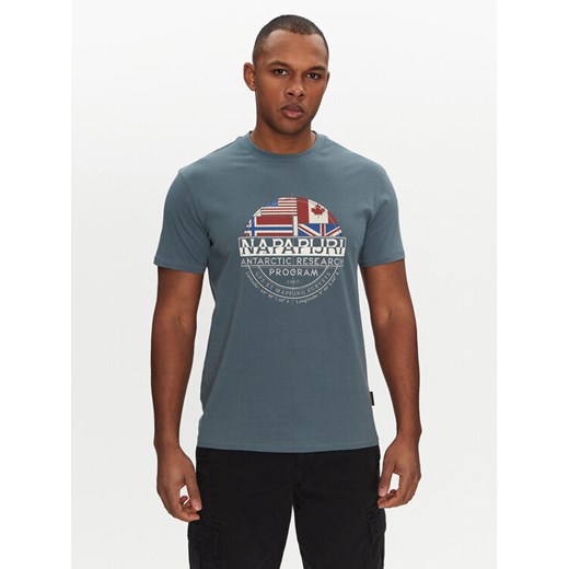 Napapijri T-Shirt S-Turin NP0A4HQG Niebieski Regular Fit ze sklepu MODIVO w kategorii T-shirty męskie - zdjęcie 182600154