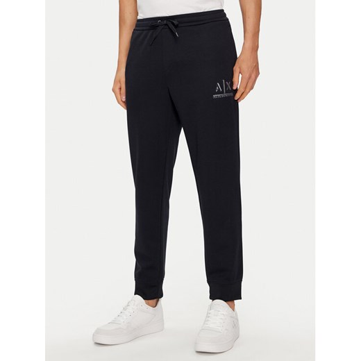 Armani Exchange Spodnie dresowe 3DZPSA Z9N1Z 1583 Granatowy Regular Fit ze sklepu MODIVO w kategorii Spodnie męskie - zdjęcie 182600374