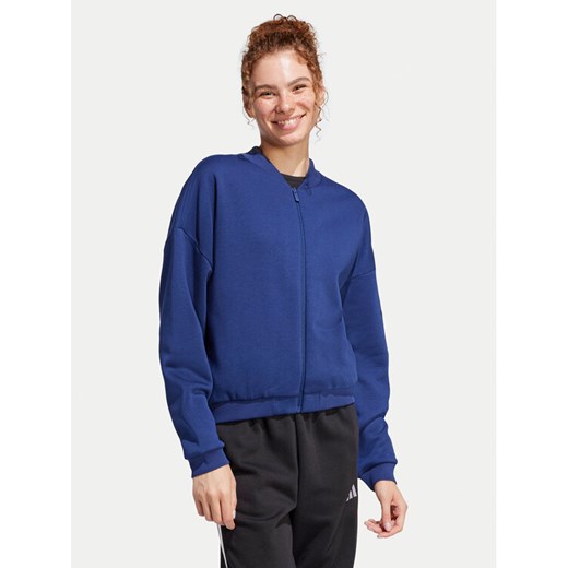 adidas Bluza Essentials Contemporary Logo JD9968 Granatowy Loose Fit ze sklepu MODIVO w kategorii Bluzy damskie - zdjęcie 182600384