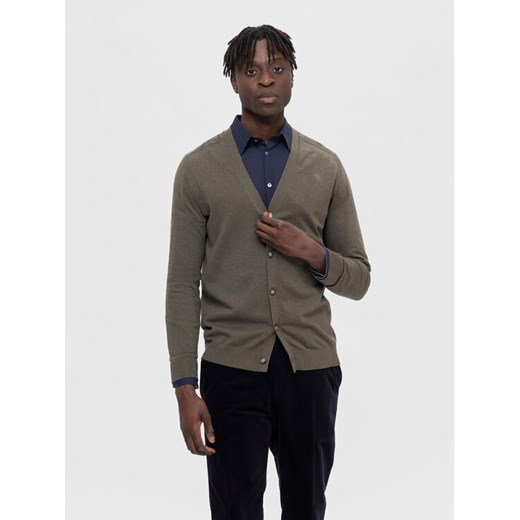 Selected Homme Kardigan Berg 16090146 Zielony Regular Fit ze sklepu MODIVO w kategorii Swetry męskie - zdjęcie 182600390