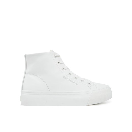 Calvin Klein Jeans Sneakersy Vulc Flatform Mid Mg Lth YW0YW01741 Biały ze sklepu MODIVO w kategorii Trampki damskie - zdjęcie 182600483