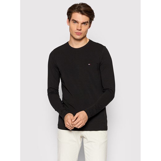 Tommy Hilfiger Longsleeve Stretch Tee MW0MW10804 Czarny Slim Fit ze sklepu MODIVO w kategorii T-shirty męskie - zdjęcie 182600490