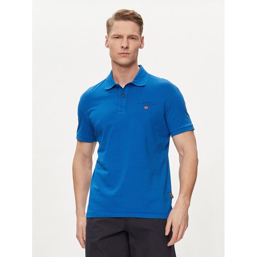 Napapijri Polo Elbas NP0A4GB4 Niebieski Regular Fit ze sklepu MODIVO w kategorii T-shirty męskie - zdjęcie 182600492