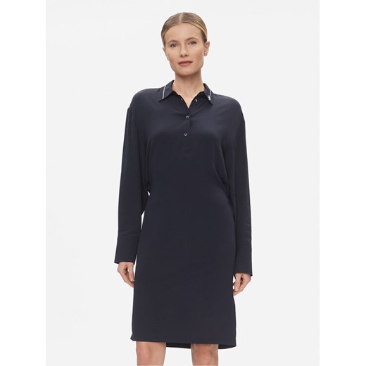 Tommy Hilfiger Sukienka koszulowa Smd Detail Fluid Knee Dress WW0WW41009 Granatowy Regular Fit ze sklepu MODIVO w kategorii Sukienki - zdjęcie 182600511