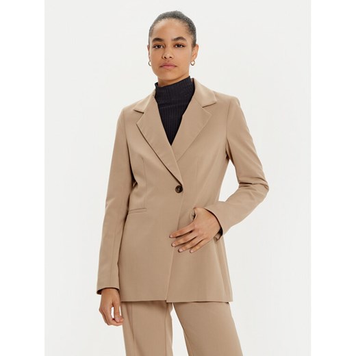 ACCESS FASHION Marynarka 44-1029-118 Beżowy Regular Fit ze sklepu MODIVO w kategorii Marynarki damskie - zdjęcie 182600534