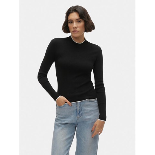 Vero Moda Sweter Flouncy 10299604 Czarny Slim Fit ze sklepu MODIVO w kategorii Swetry damskie - zdjęcie 182600644