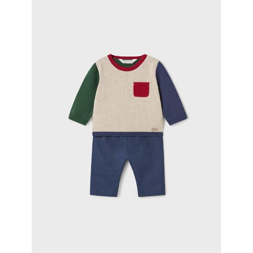 Mayoral Komplet sweter i spodnie materiałowe 2.521 Kolorowy Regular Fit ze sklepu MODIVO w kategorii Komplety niemowlęce - zdjęcie 182600710