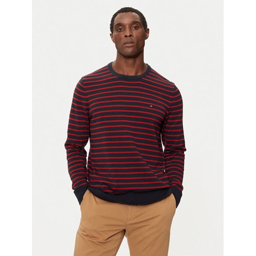 Tommy Hilfiger Sweter Essential MW0MW14748 Granatowy Regular Fit ze sklepu MODIVO w kategorii Swetry męskie - zdjęcie 182600780