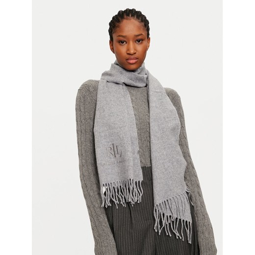 LAUREN RALPH LAUREN Szalik 454960039005 Szary ze sklepu MODIVO w kategorii Szaliki i chusty damskie - zdjęcie 182600783
