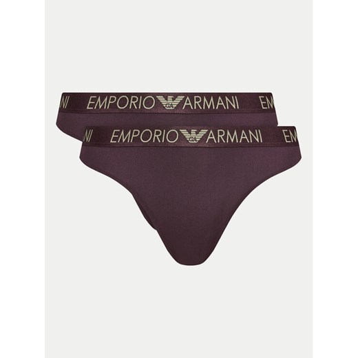 Emporio Armani Underwear Komplet 2 par stringów 163333 4F235 05093 Fioletowy ze sklepu MODIVO w kategorii Majtki damskie - zdjęcie 182600853