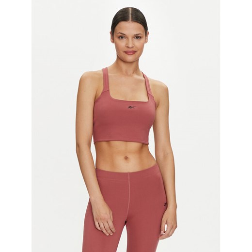 Reebok Top Yoga Peached 100037480 Bordowy Slim Fit ze sklepu MODIVO w kategorii Biustonosze - zdjęcie 182601030