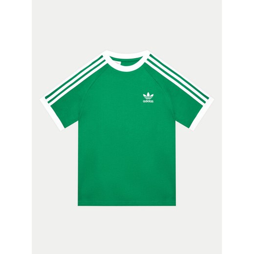 adidas T-Shirt 3-Stripes IY7431 Zielony Regular Fit ze sklepu MODIVO w kategorii T-shirty chłopięce - zdjęcie 182601041