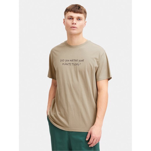 Solid T-Shirt Inam 21108141 Beżowy Regular Fit ze sklepu MODIVO w kategorii T-shirty męskie - zdjęcie 182601053