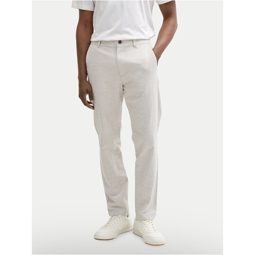 Tom Tailor Denim Spodnie materiałowe 1044843 Beżowy Tapered Fit ze sklepu MODIVO w kategorii Spodnie męskie - zdjęcie 182601082