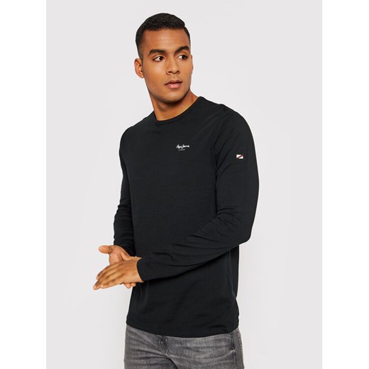 Pepe Jeans Longsleeve Original Basic 2 Long N PM508211 Czarny Slim Fit ze sklepu MODIVO w kategorii T-shirty męskie - zdjęcie 182601101