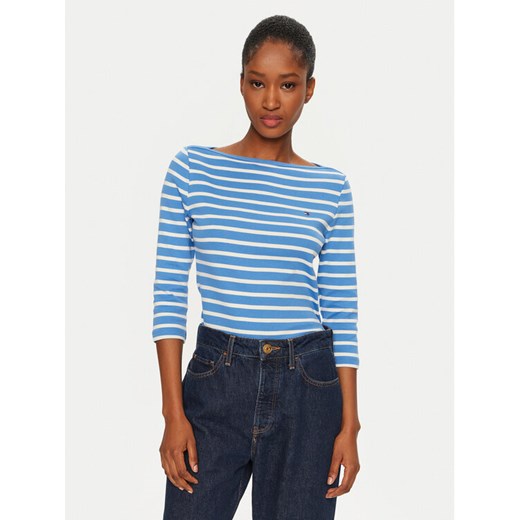 Tommy Hilfiger Bluzka New Cody WW0WW40589 Niebieski Slim Fit ze sklepu MODIVO w kategorii Bluzki damskie - zdjęcie 182601122