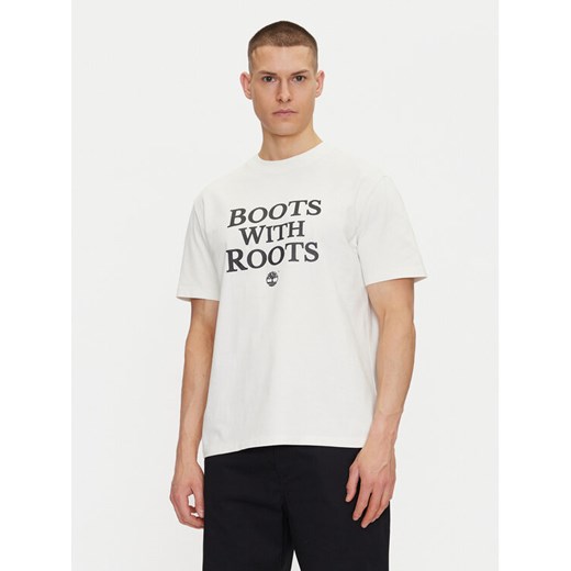 Timberland T-Shirt TB0A6F4N Biały Regular Fit ze sklepu MODIVO w kategorii T-shirty męskie - zdjęcie 182601201