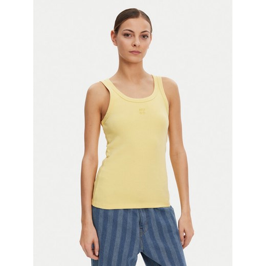 HUGO Top Datamia 50514489 Żółty Slim Fit ze sklepu MODIVO w kategorii Bluzki damskie - zdjęcie 182601210