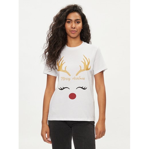 Pieces T-Shirt 17121020 Biały Regular Fit ze sklepu MODIVO w kategorii Bluzki damskie - zdjęcie 182601223