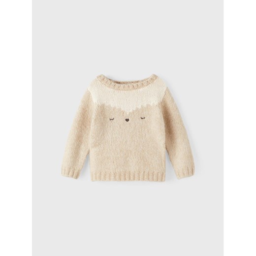 NAME IT Sweter 13207086 Beżowy Regular Fit ze sklepu MODIVO w kategorii Bluzy i swetry - zdjęcie 182601260
